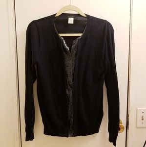 FINAL PRICE - J. Crew Size M Black Faux Layered cardigan
